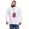 camiseta plus size masculina manga longa wine branca mais pano frente