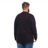camiseta plus size masculina manga longa preta jackpot mais pano costas