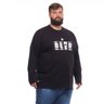 camiseta plus size masculina manga longa preta jackpot mais pano lado