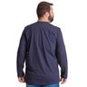 camiseta plus size masculina manga longa bear azul marinho costas