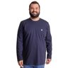 camiseta plus size masculina manga longa bear azul marinho frente