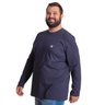 camiseta plus size masculina manga longa bear azul marinho lado