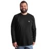 camiseta plus size masculina manga longa bear preta frente