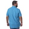 camisa plus size masculina viscose azul costas