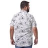 camisa plus size masculina black white flower costas