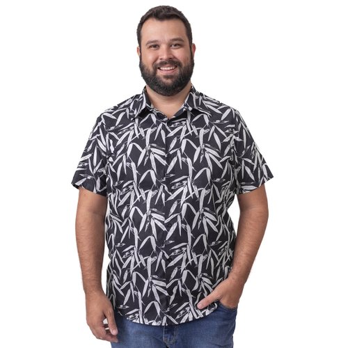 Camisa Plus Size Masculina Bamboo Black