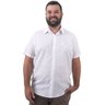 camisa plus size masculina linho branca frente