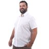 camisa plus size masculina linho branca lado