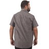 camisa plus size masculina linho preta costas