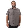 camisa plus size masculina linho preta frente