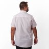 camisa plus size masculina linho com bolso branca costas
