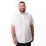 camisa plus size masculina linho com bolso branca frente