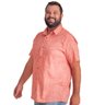 camisa plus size masculina water salmao lado