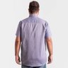 camisa plus size masculina gola padre oxford azul costas