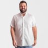 camisa plus size masculina gola padre oxford branca frente