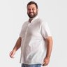 camisa plus size masculina gola padre oxford branca lado