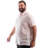 camisa plus size masculina viscose off white lado