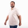 camisa plus size masculina moletinho marselha bege lado
