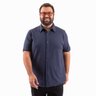 camisa plus size masculina moletinho marselha azul marinho frente