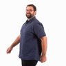 camisa plus size masculina moletinho marselha azul marinho lado