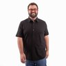 camisa plus size masculina moletinho marselha preta lado 1