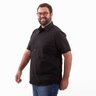 camisa plus size masculina moletinho marselha preta lado