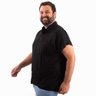 camisa plus size masculina japan viscose preta lado