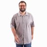 camisa plus size masculina cardin oversized cinza frente