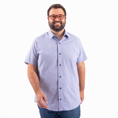 Camisa Plus Size Masculina Cardin Azul