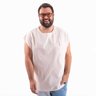 camisa plus size masculina japan detail bege frente