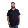 camisa plus size masculina m c tricoline elastic preta frente
