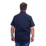 camisa plus size masculina m c tricoline elastic azul marinho costas