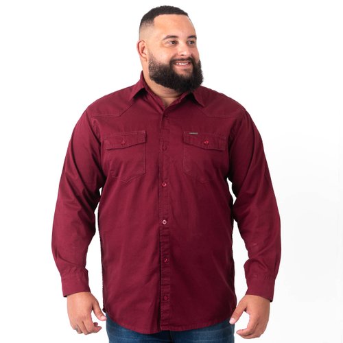 Camisa Plus Size Masculina ML Stoned Vinho