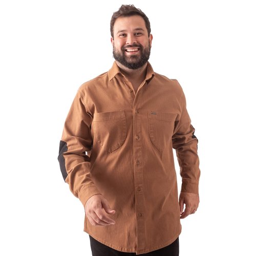 Camisa Plus Size Masculina Lorenzo Caramelo