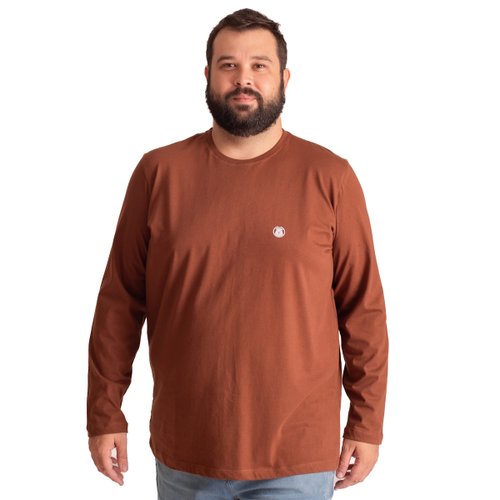 Camiseta Plus Size Masculina ML Bear Marrom
