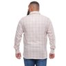 camisa plus size masculina oxford xadrez creme mais pano costas