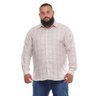 camisa plus size masculina oxford xadrez creme mais pano frente
