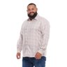 camisa plus size masculina oxford xadrez creme mais pano lado
