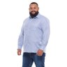 camisa plus size masculina oxford azul claro mais pano lado