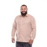 camisa plus size masculina oxford caramelo lado
