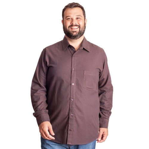 Camisa Plus Size Masculina Flanela Brown