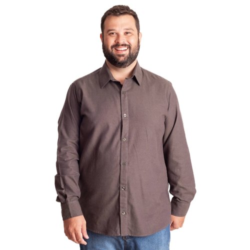 Camisa Plus Size Masculina Flanela Dark Green