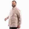 camisa plus size masculina oxford xadrez caqui lado