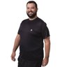 camiseta plus size masculina dry uv25 basic preta frente lado