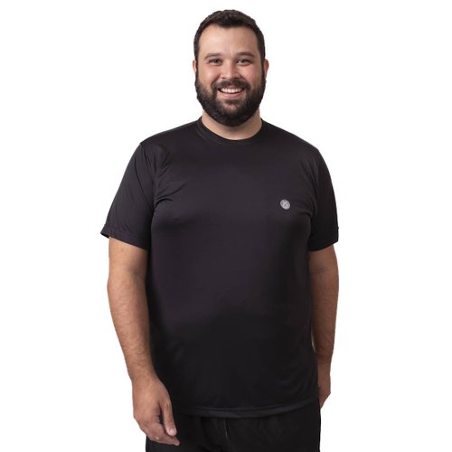Camiseta Plus Size Masculina Dry UV25 Basic Preta