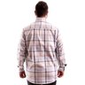camisa plus size masculina roma xadrez cinza costas