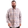 camisa plus size masculina roma xadrez cinza frente