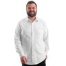 camisa plus size masculina tricoline elastic branca frente