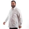 camisa plus size masculina tricoline elastic branca lado