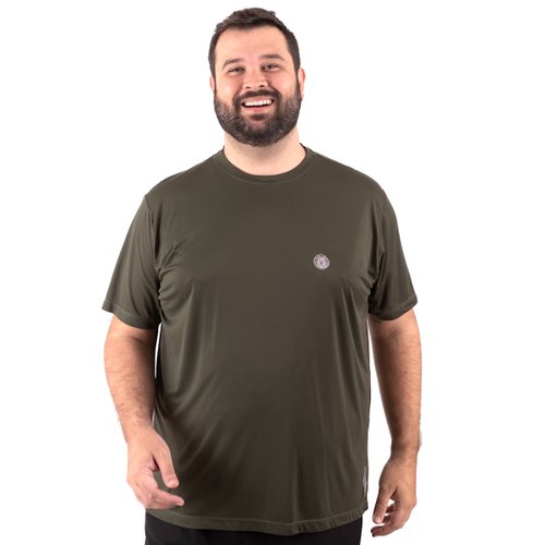 Camiseta Plus Size Masculina Poliamida Laufen Verde Musgo